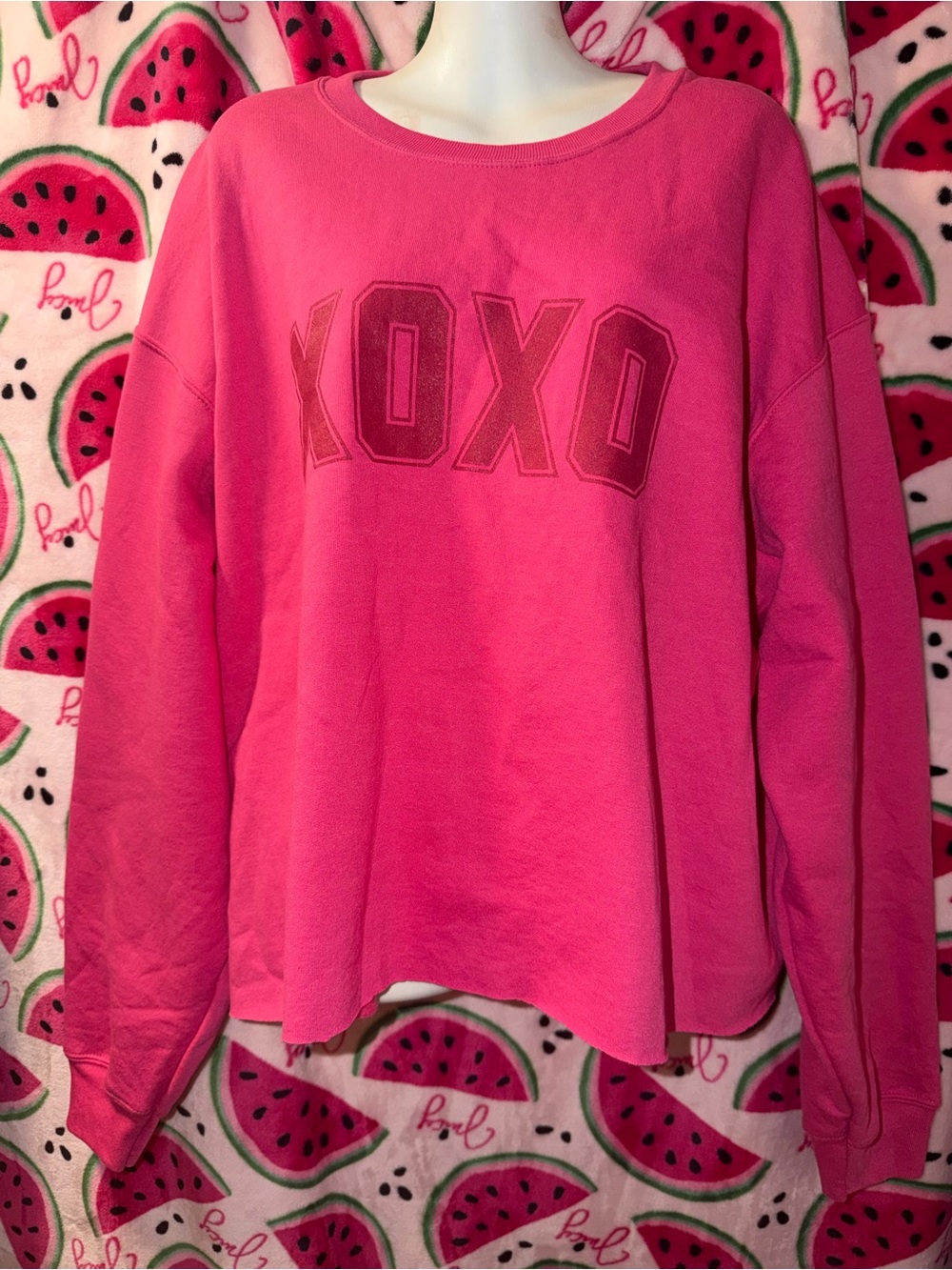 🩷 XOXO Cutoff Crewneck Sweatshirt